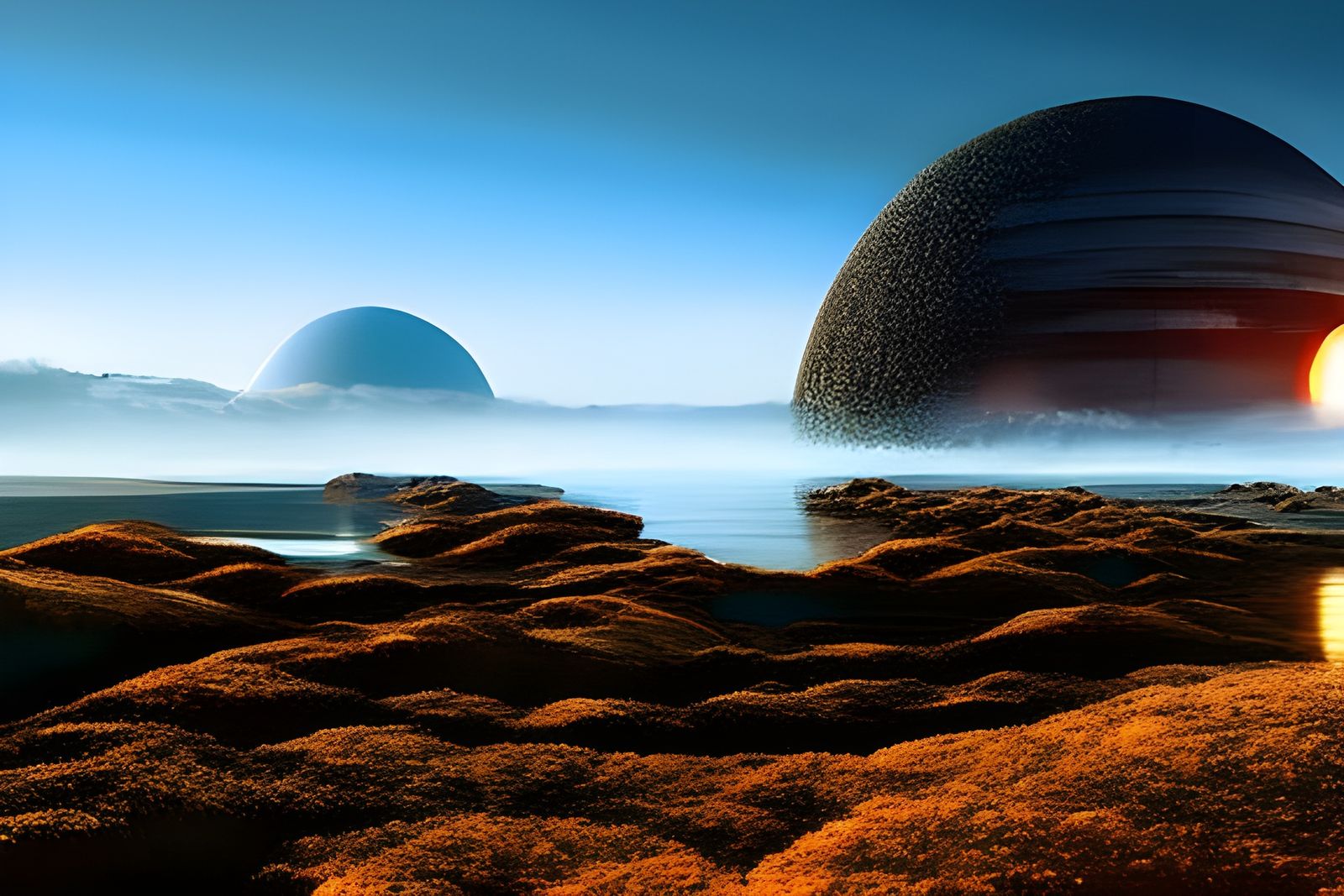 Epic Science Fiction Landscape on Venus