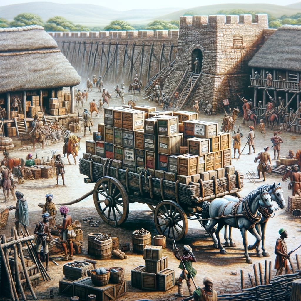Bantu Supply Wagon in Gunpowder Age Scene