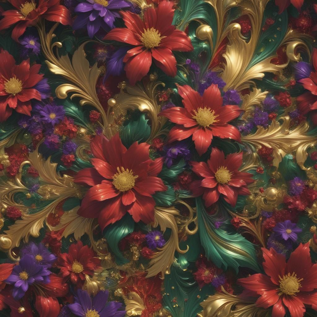 Hyperrealistic Colorful Flowers in Expressionist Style