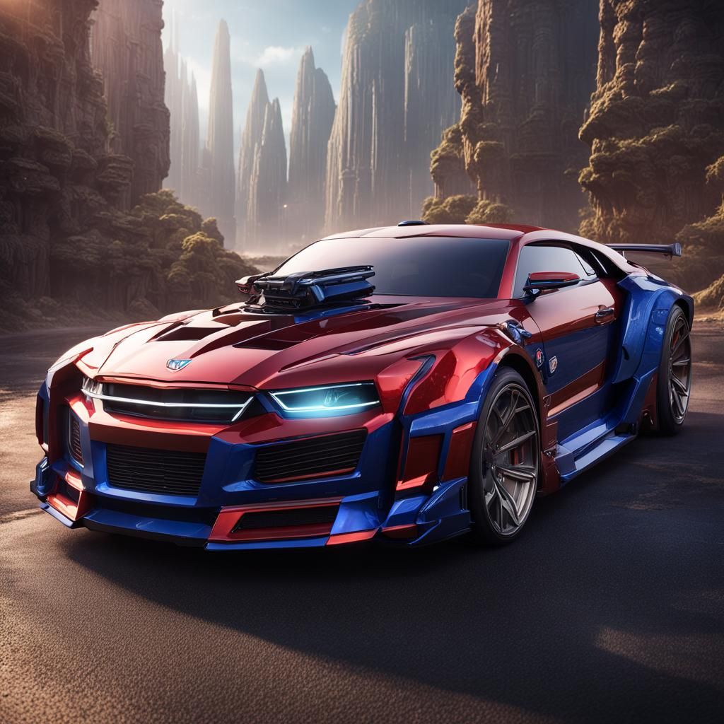 Optimus Prime as a Sports Car: Detailed Art