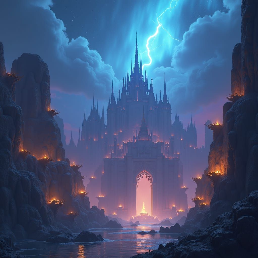 Ethereal Aurora Illuminates Mystical Fantasy Realm