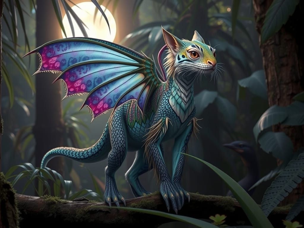 Majestic Fairy Dragon Tiger in Tropical Paradise