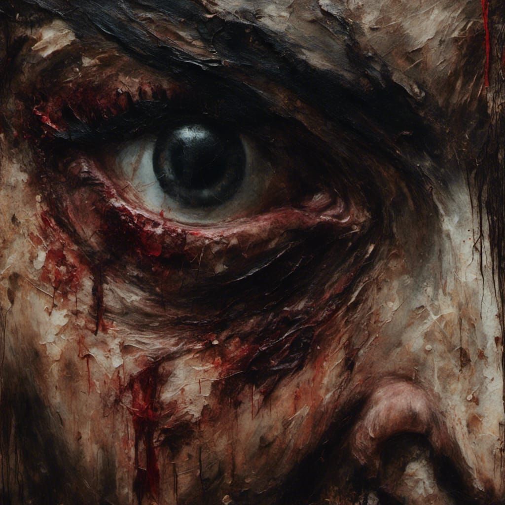 Tormented Vampire in Anguish: Classical Oil Painting