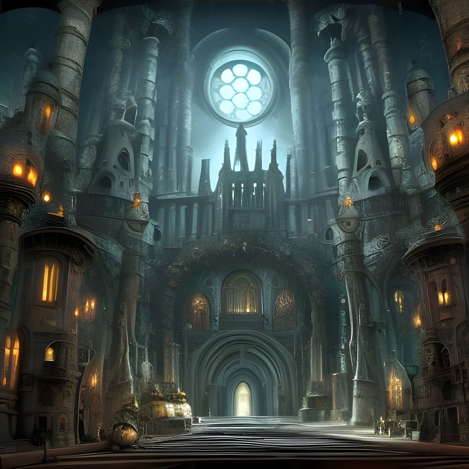 Machinarium Cathedral: Detailed Digital Matte Painting