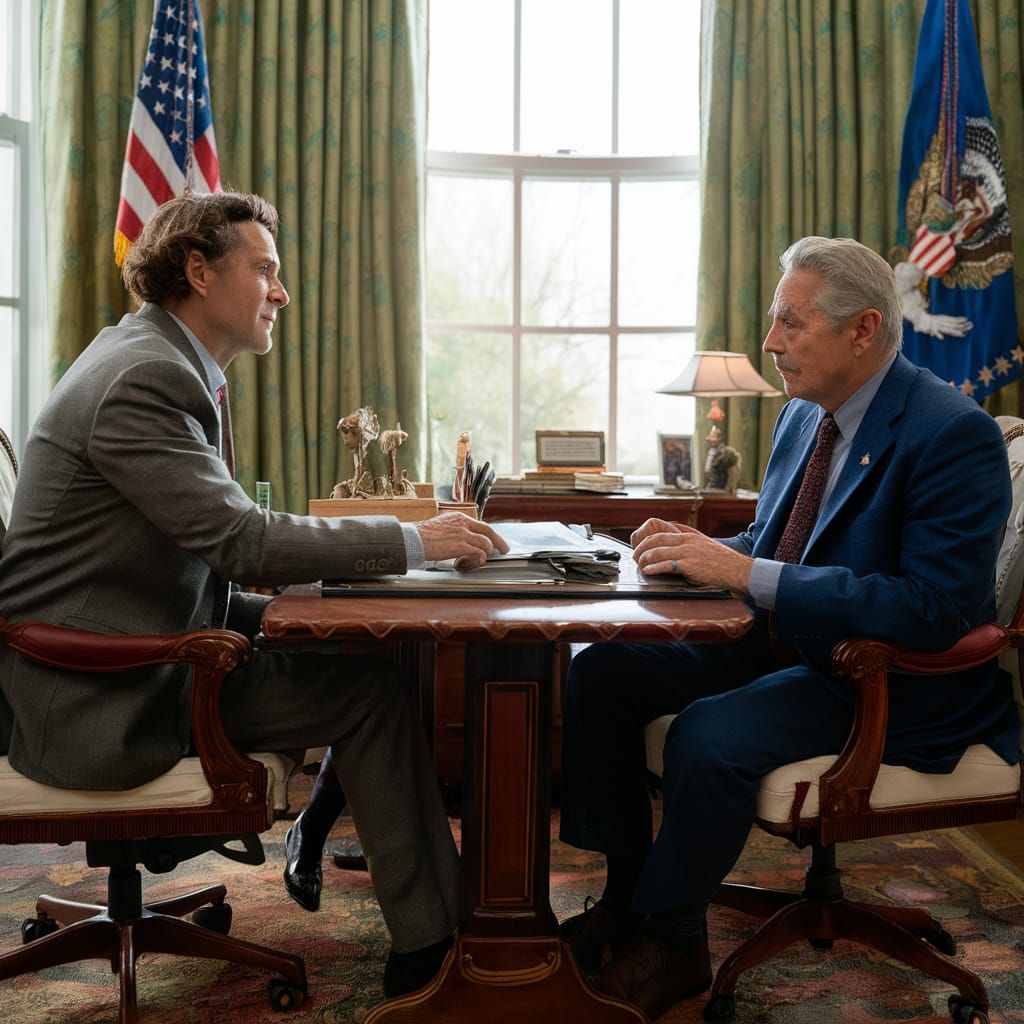 Gary Busey and Walken in Lovecraftian Oval Office