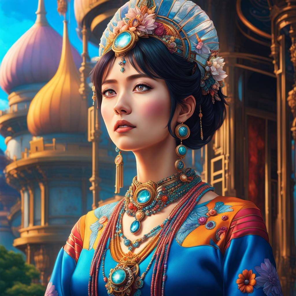 Hyperrealistic Portrait in Anime Key Visual Style