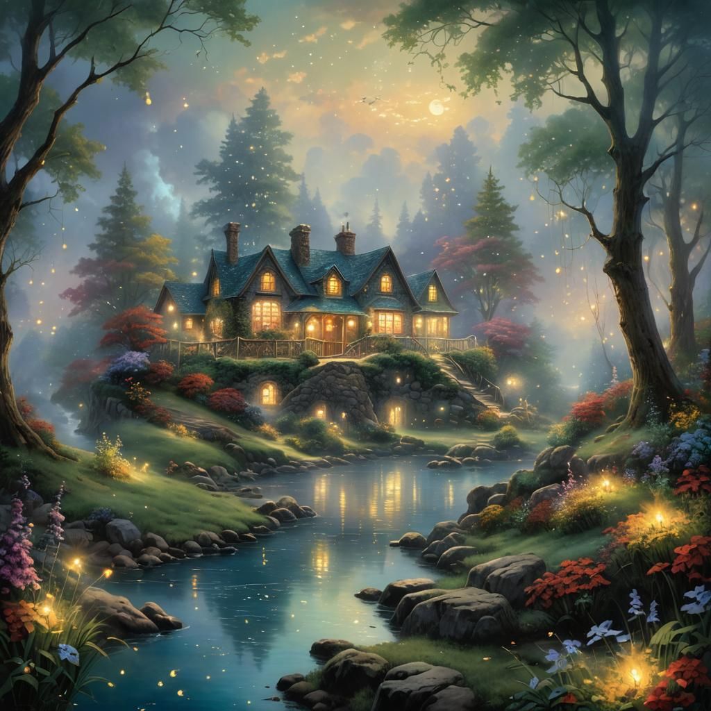 Ethereal Fireflies in a Luminous Landscape