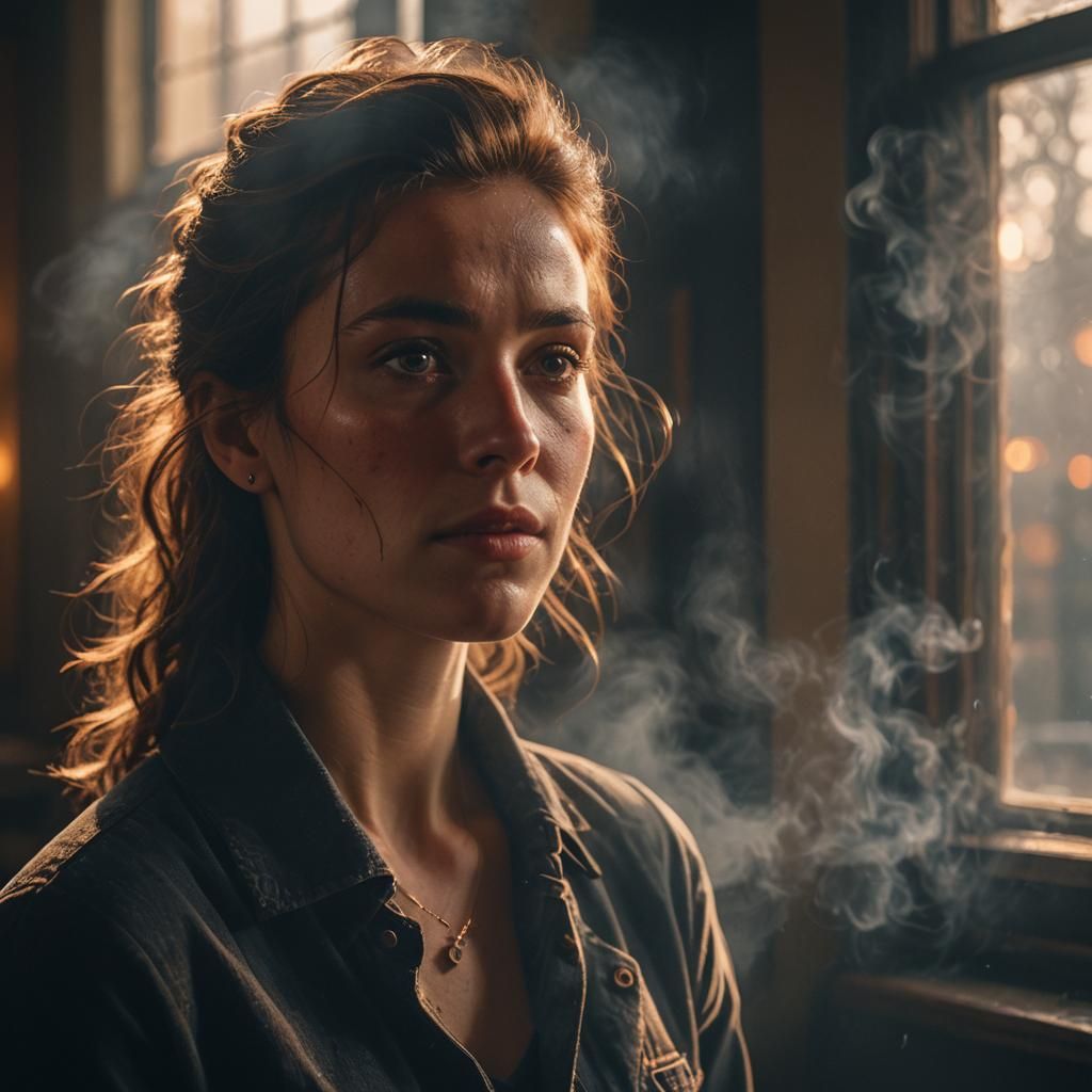 Dramatic Portrait of Person Speaking in Atmospheric Lighting