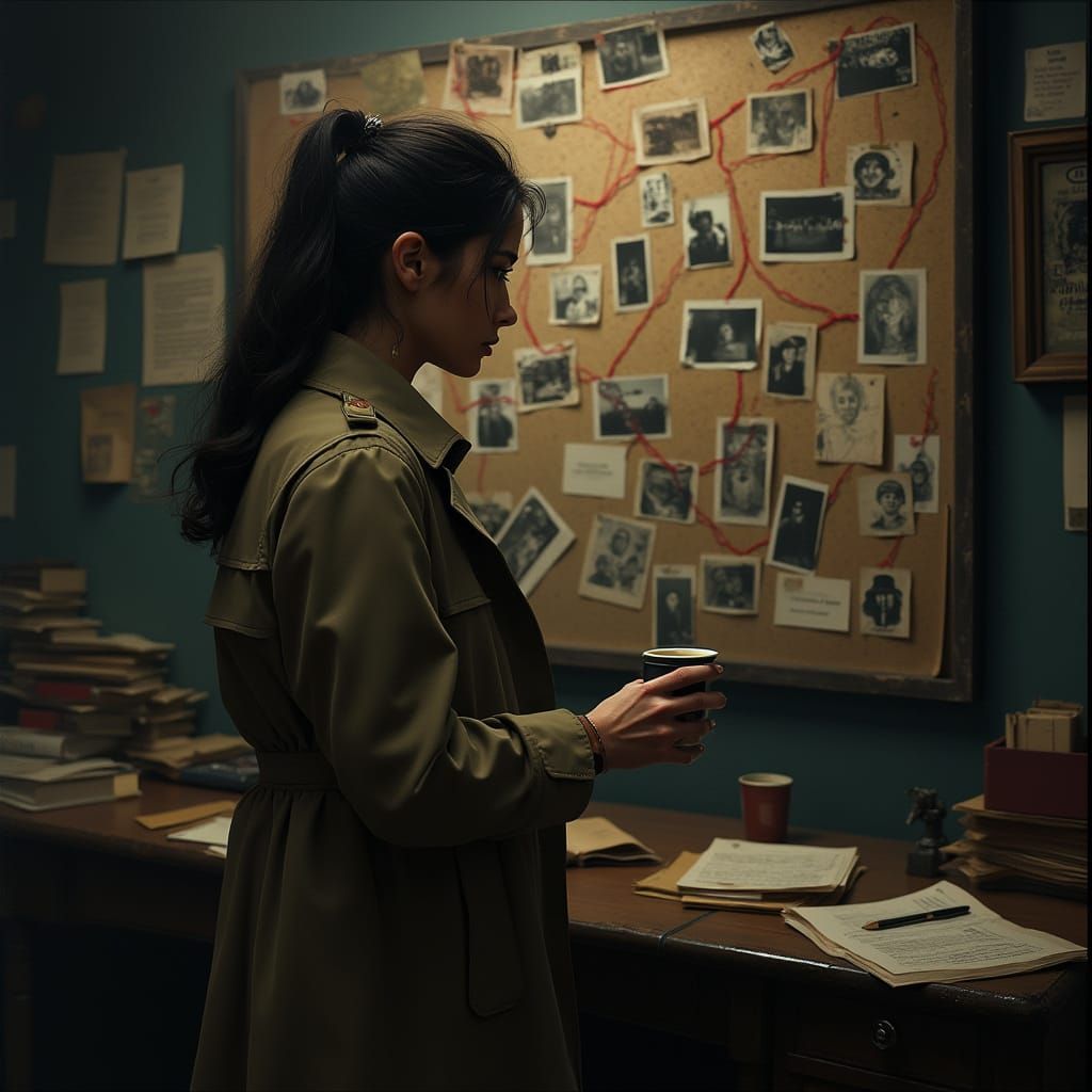 Weary Detective in Gritty Crime Scene: Matte Painting