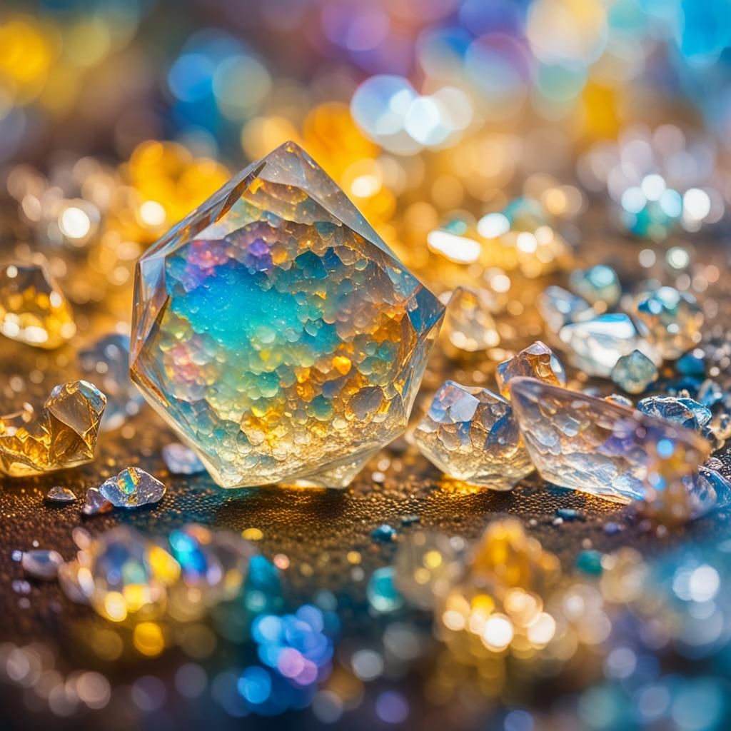 Golden Quartz: Neo-Impressionist Oil Painting