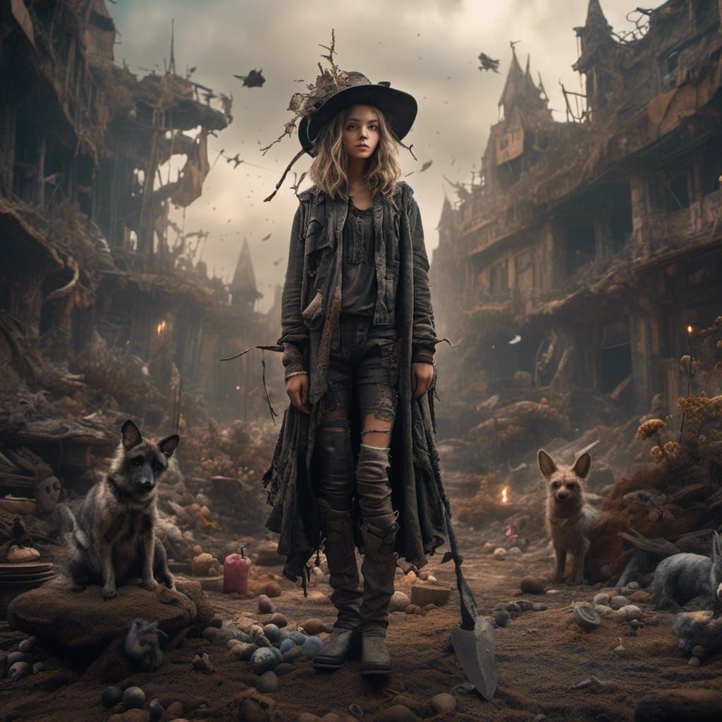 Post-Apocalyptic Witch in Hyperreal Detail