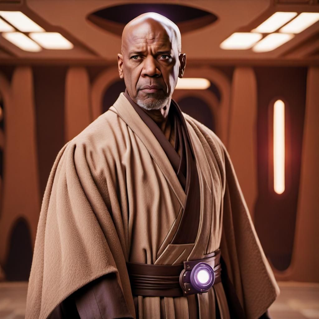 Denzel Washington as Jedi Master: Hyperrealistic Portrait
