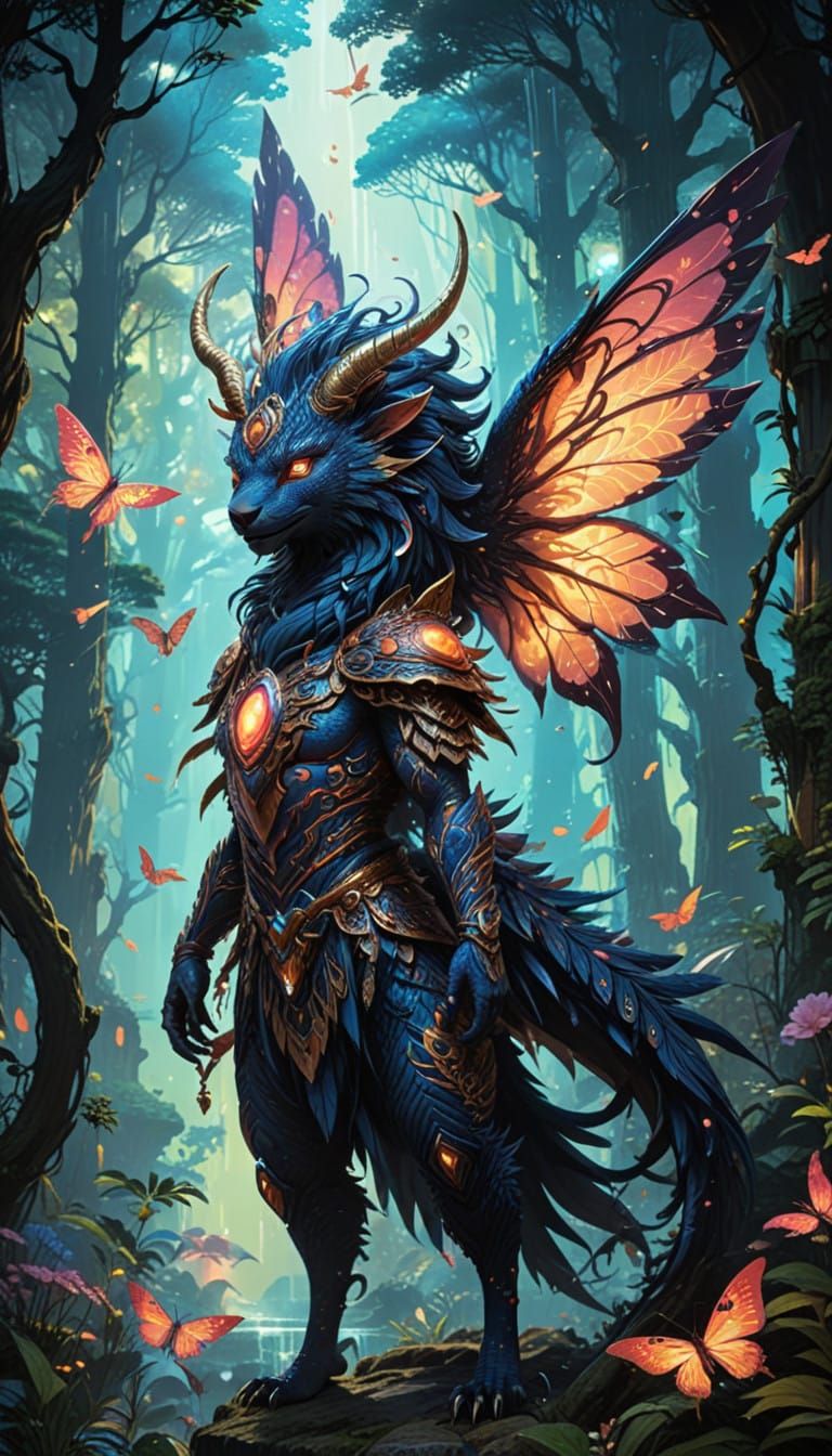 Surreal Fantasy Hybrid in Vibrant, Elaborate Anime Style