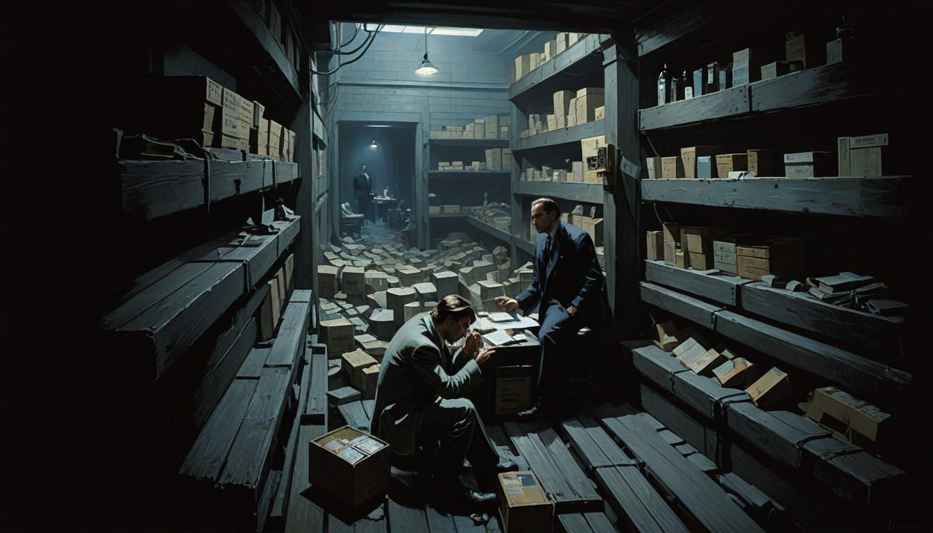 Noir Underground Hideout in Prohibition Era