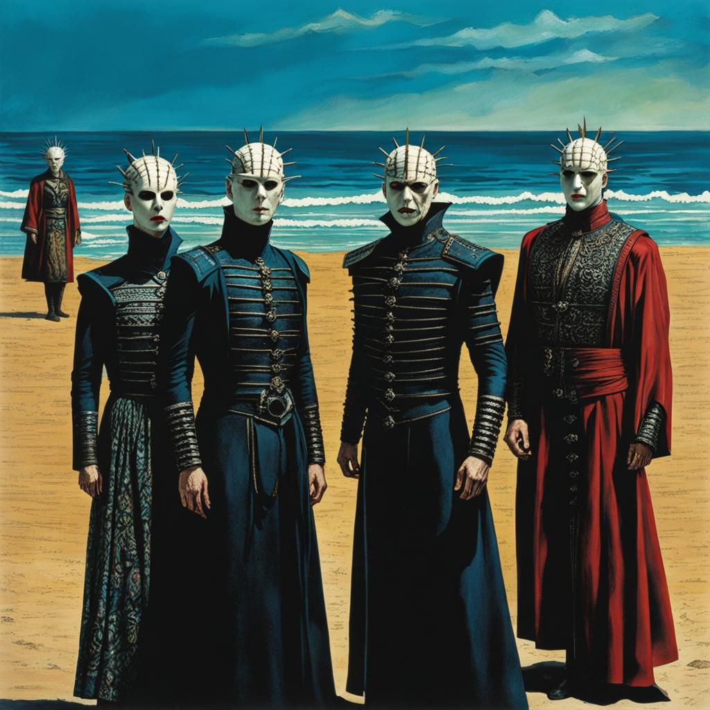 Hellraiser Cenobites at the beach on a summer say