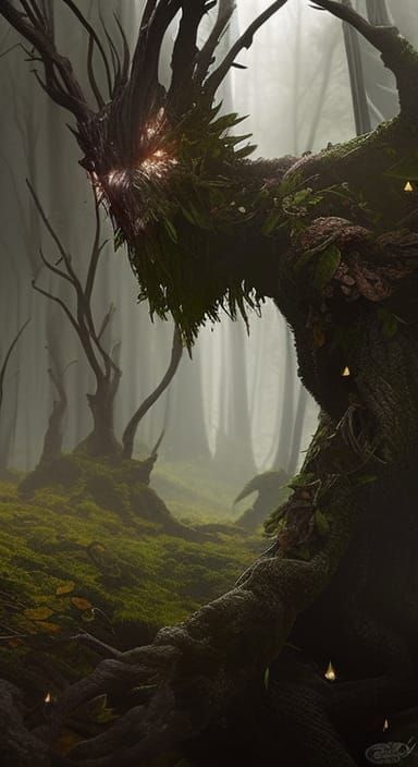 Evil Dryad: Dark Fantasy Bark-Skinned Tree Creature