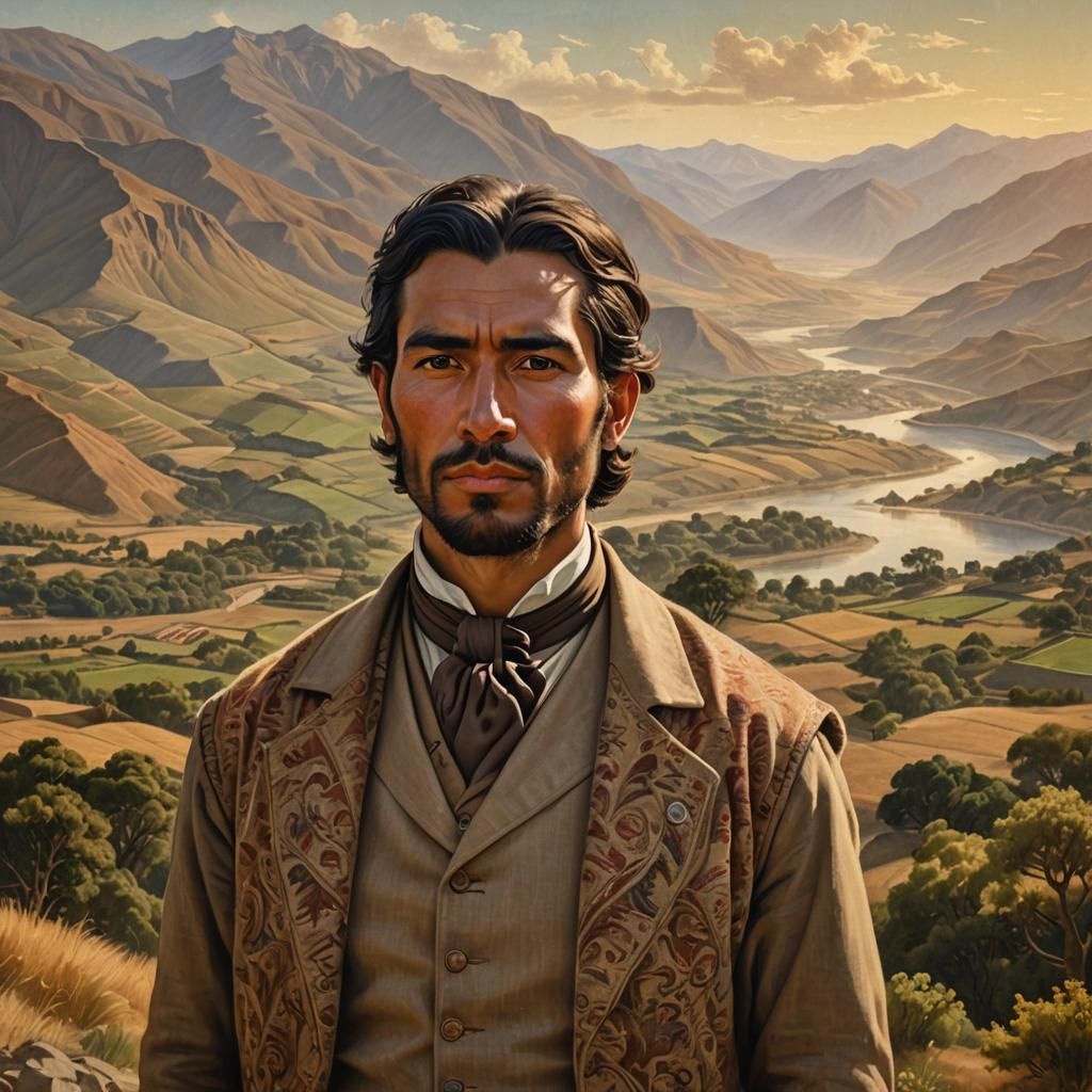 Historical Portrait of Chilean Man in 1871