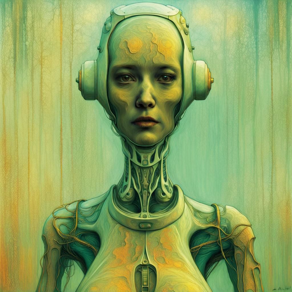 Abstract Robot Nurse in Surreal Style