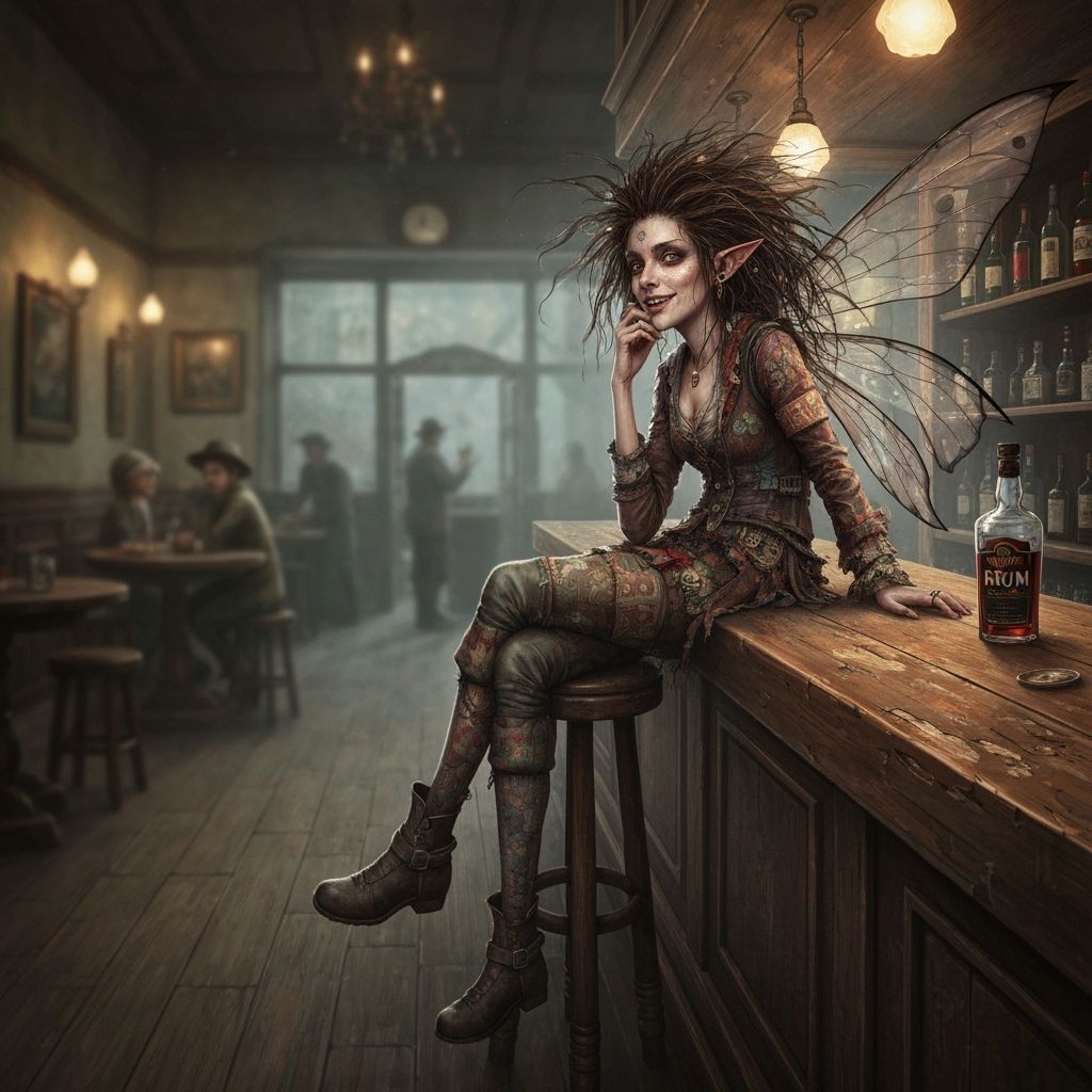 Fairy at Tavern in Dreamlike Style