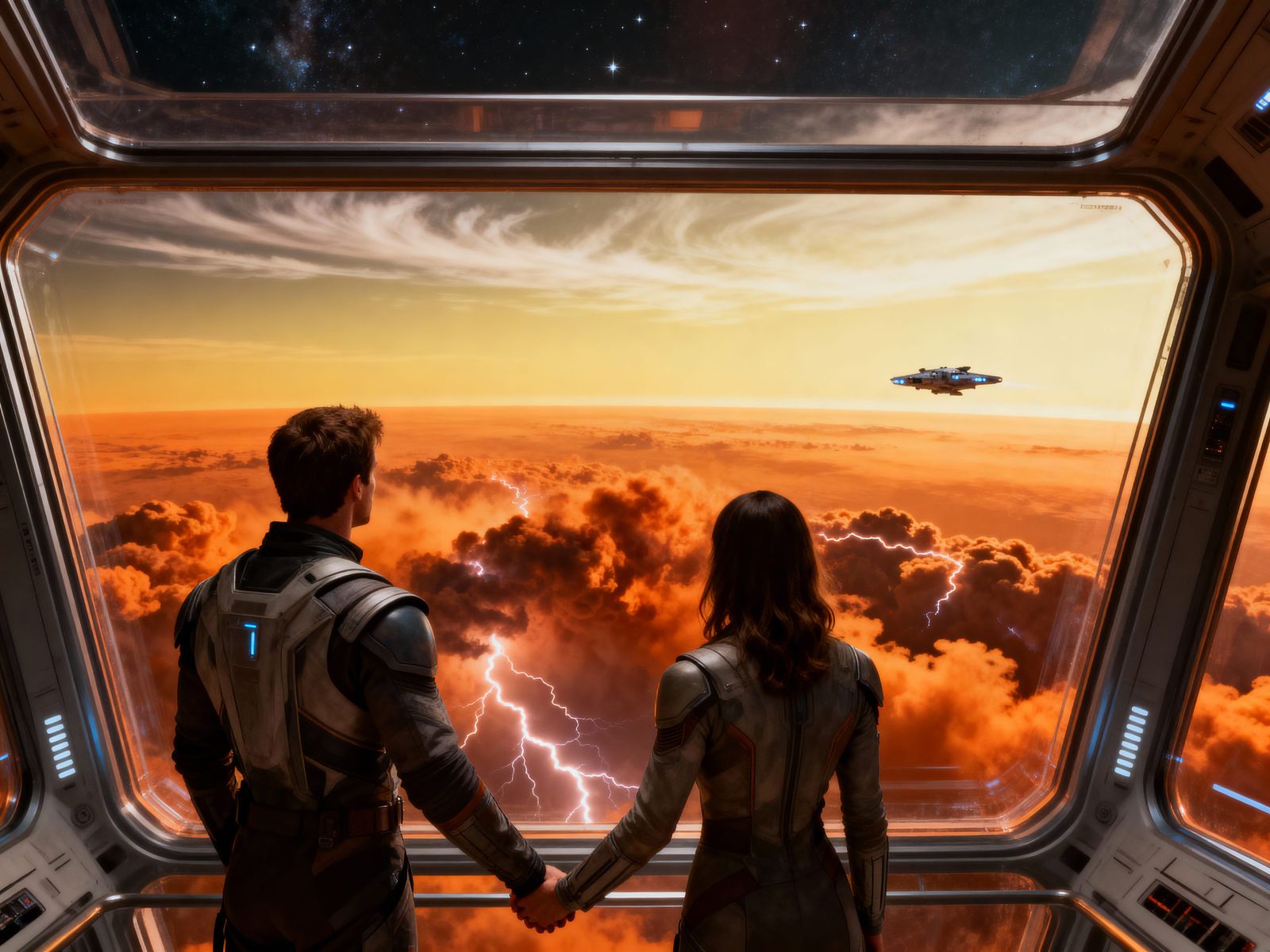 Couple Watches Venus Storm From Observation Deck