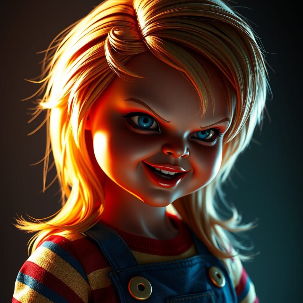 Chucky in a Glamorous, Art Nouveau-Inspired Portrait