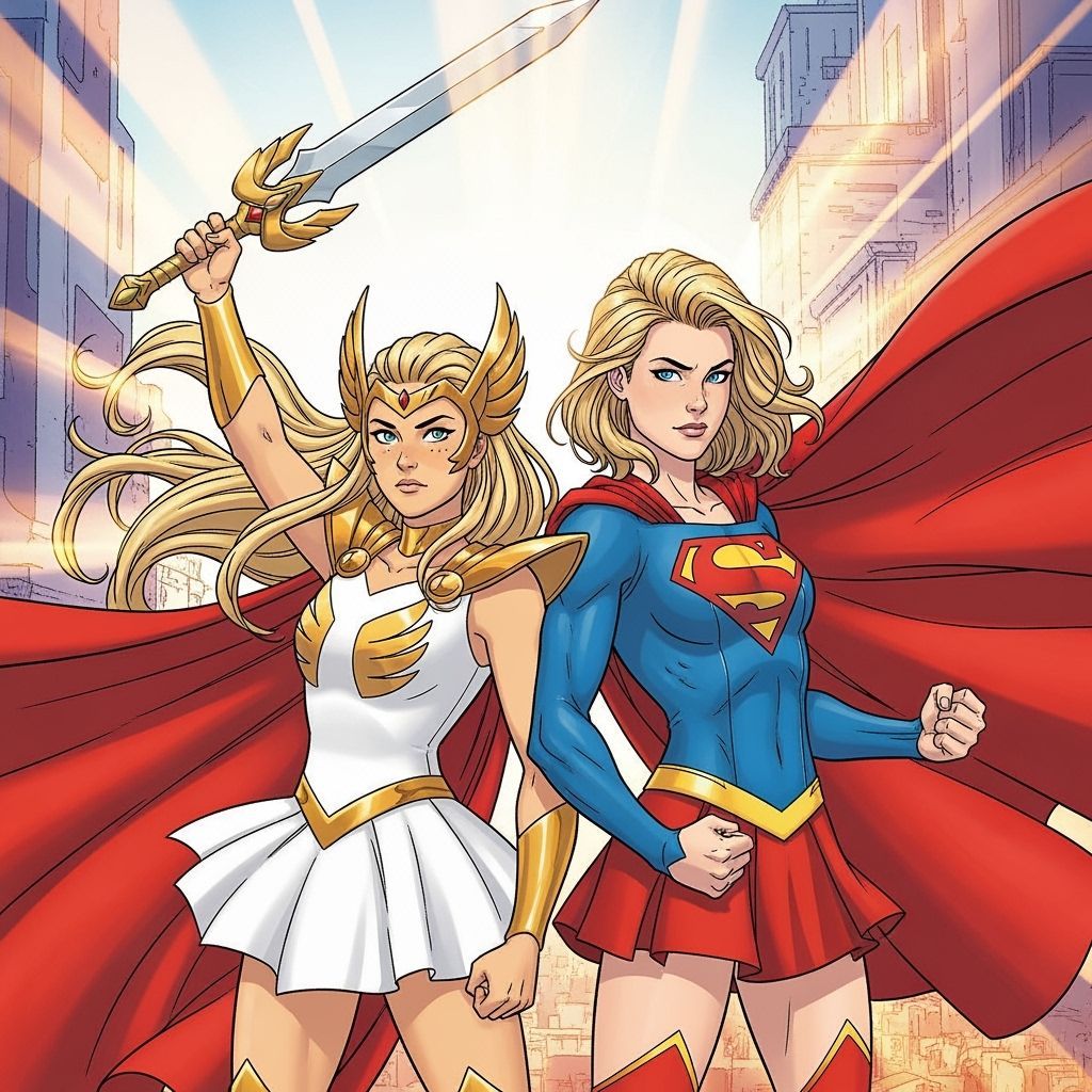 She-Ra and Supergirl: Dynamic Comic Book Illustration