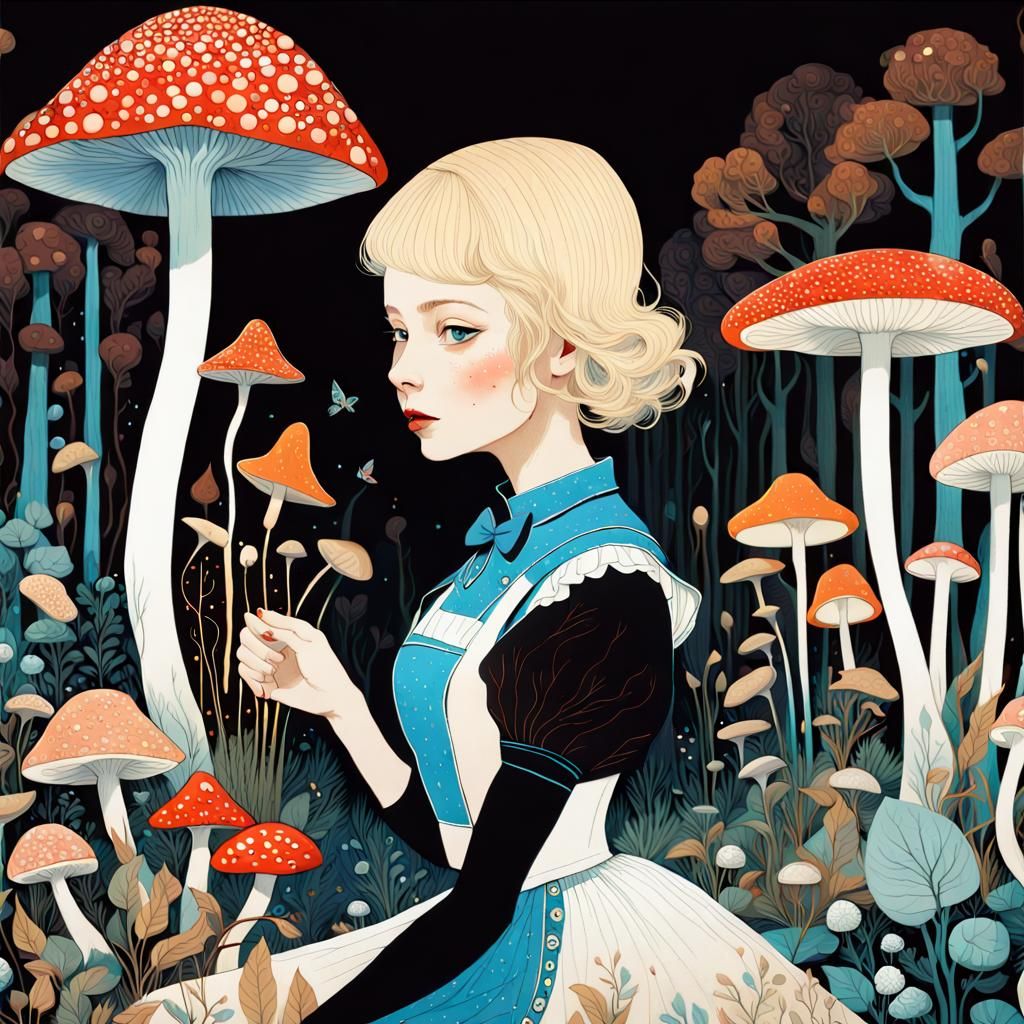 Alice in Wonderland Mushroom Forest, Dreamy Lighting