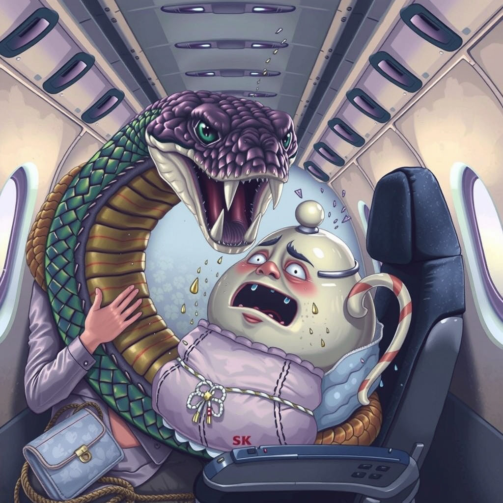 Snake on a Plane with Terrified Teapot
