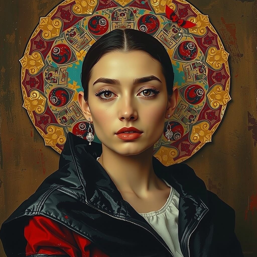 Abstract Woman Portrait in Kazimir Malevich Style