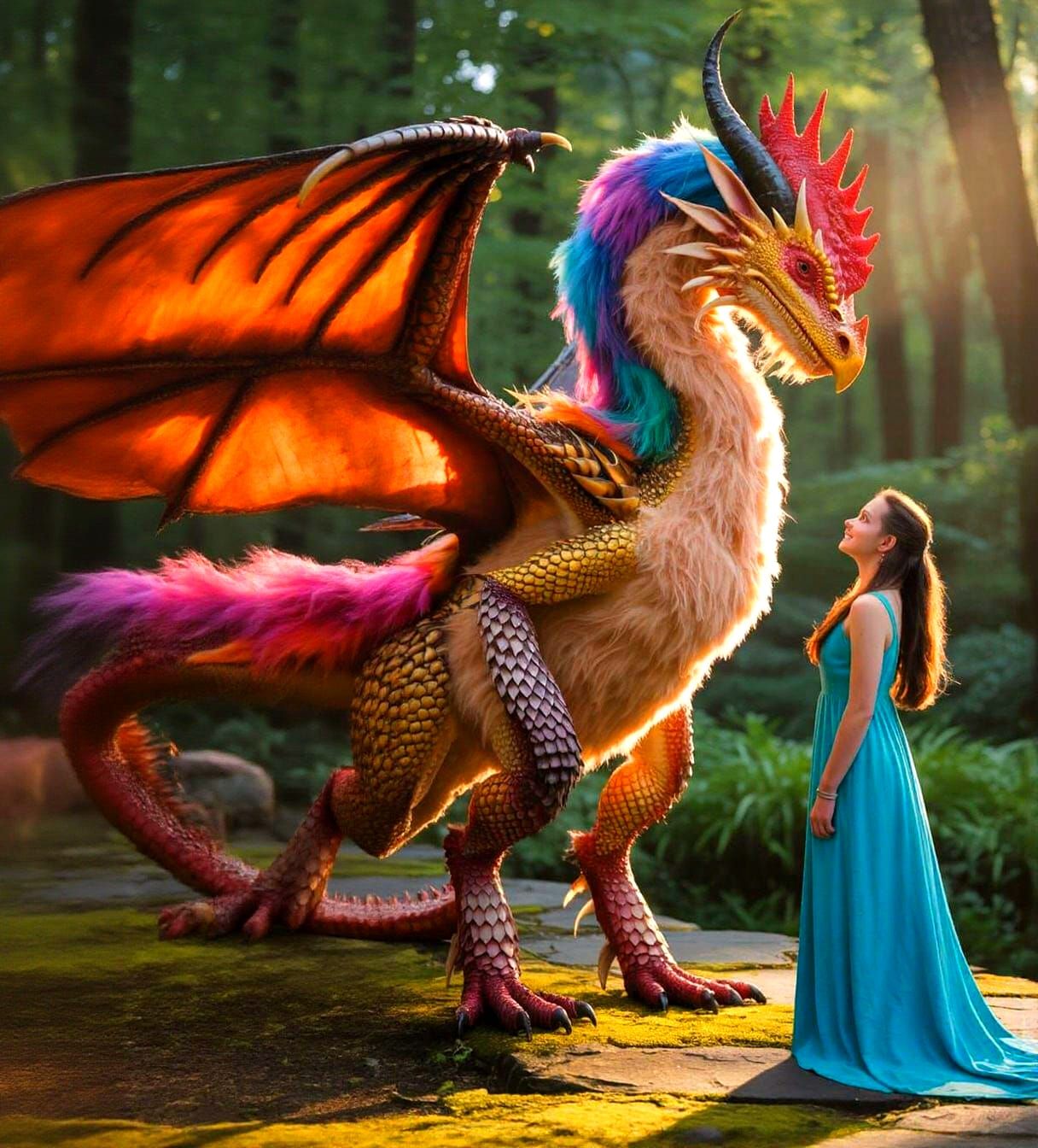 Hybrid Dragon: Feathers, Scales, and Fur