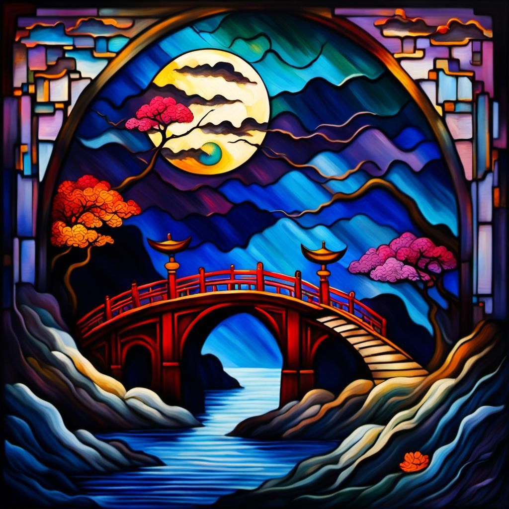 Chang Flying to the Moon: Oil on Canvas