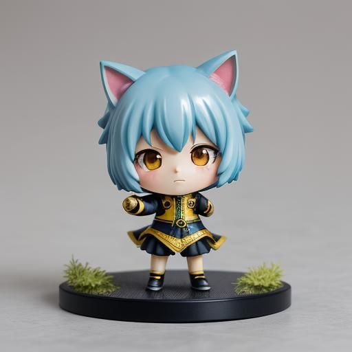 Anime Cat Girl Figurine in Vibrant Chibi Style