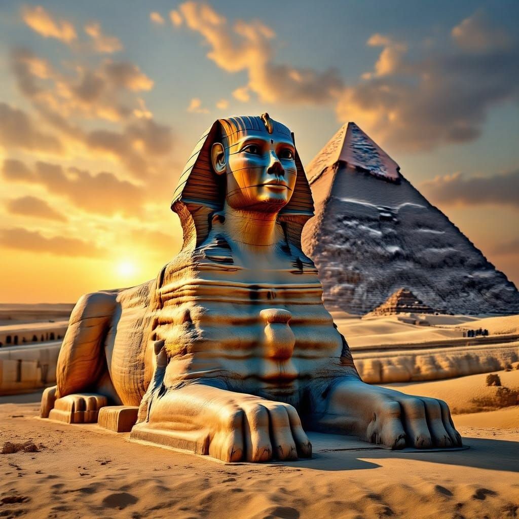 Ancient Egyptian Sphinx Revealed in Hyperrealistic Glory