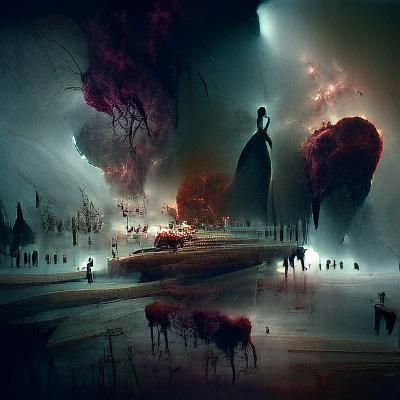 Dark Concept Art: Sierpiński Fractal Nightmare