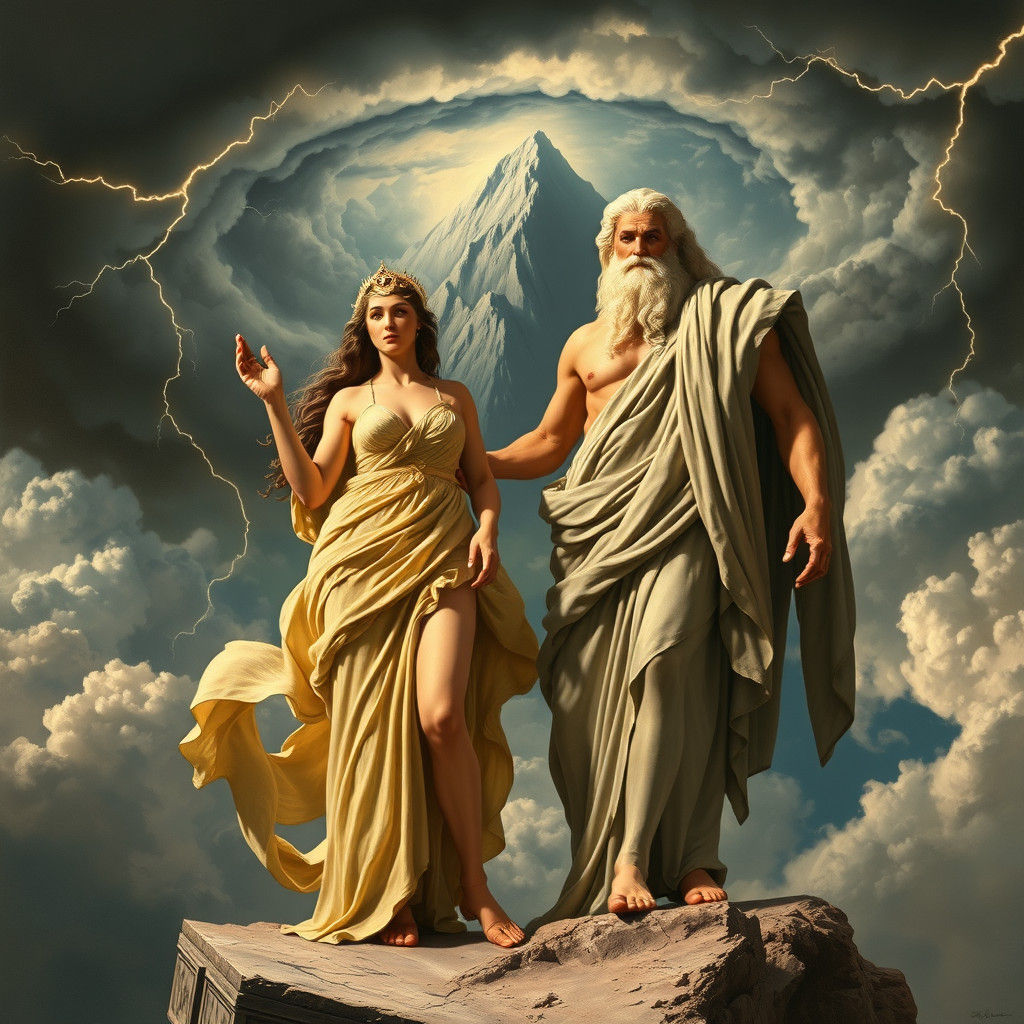 Hera and Zeus: Majestic Gods of Olympus