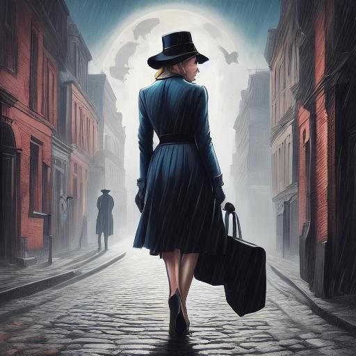 Film Noir Portrait of a Woman in Fedora