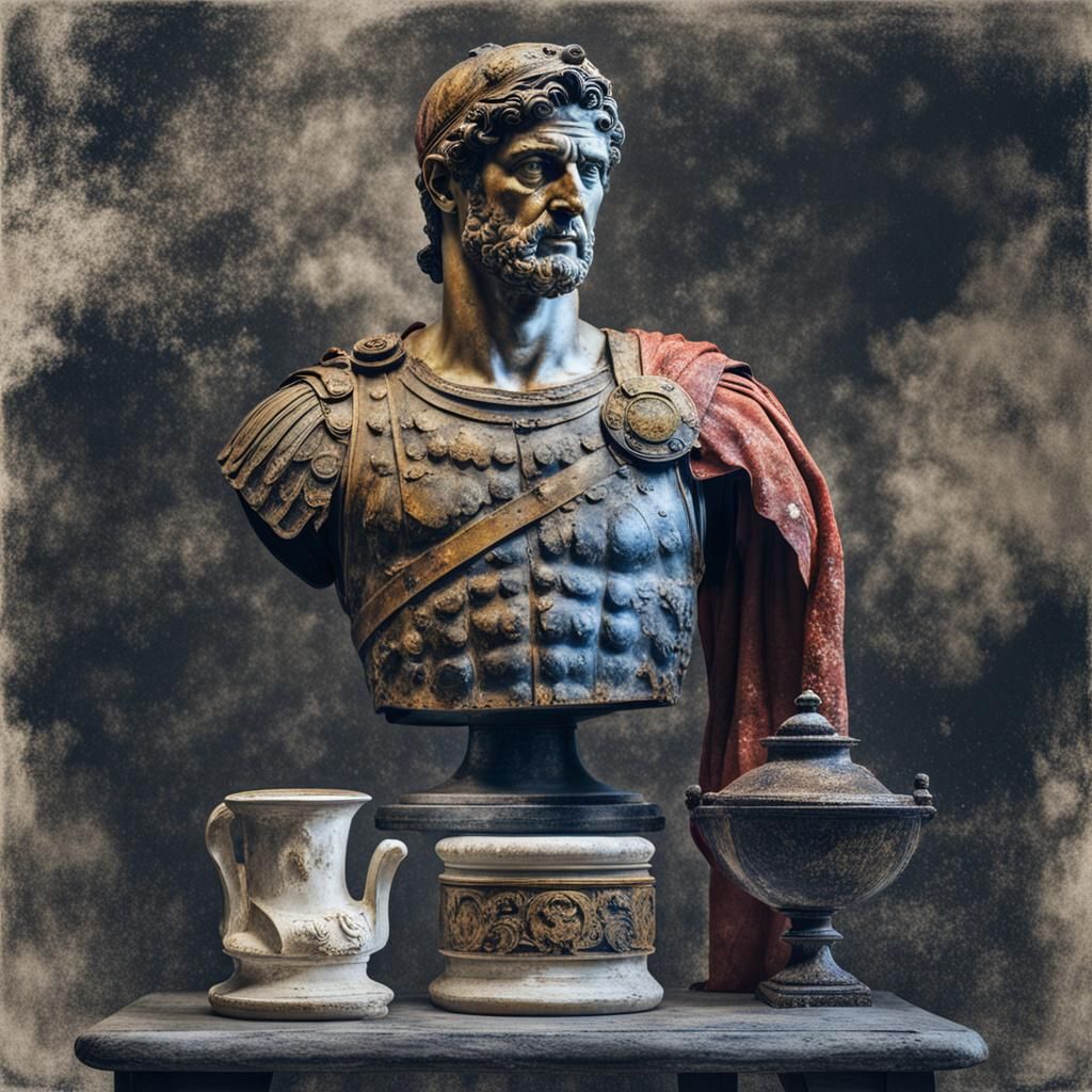 Roman Centurion Bust with Oil Cloth
