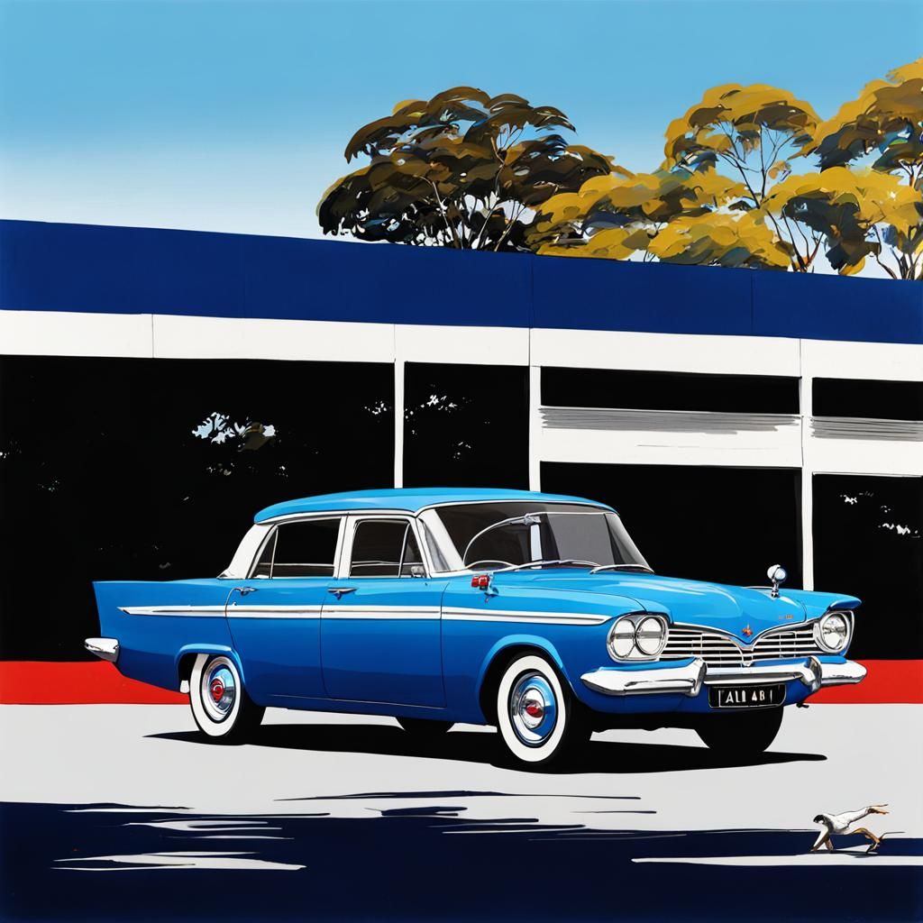 Classic Blue 1959 Chrysler Valiant Car