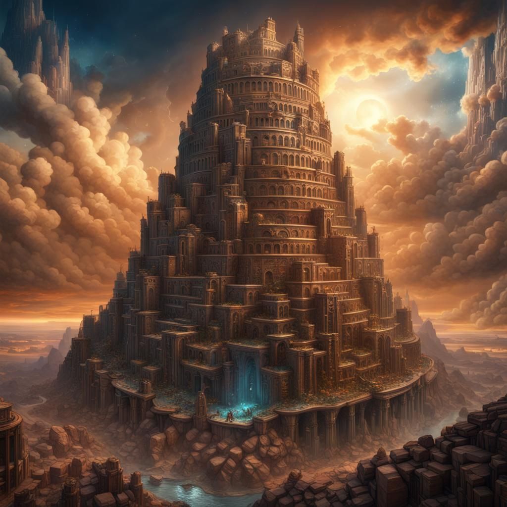 Tower of Babel: Detailed Matte Painting in 16k