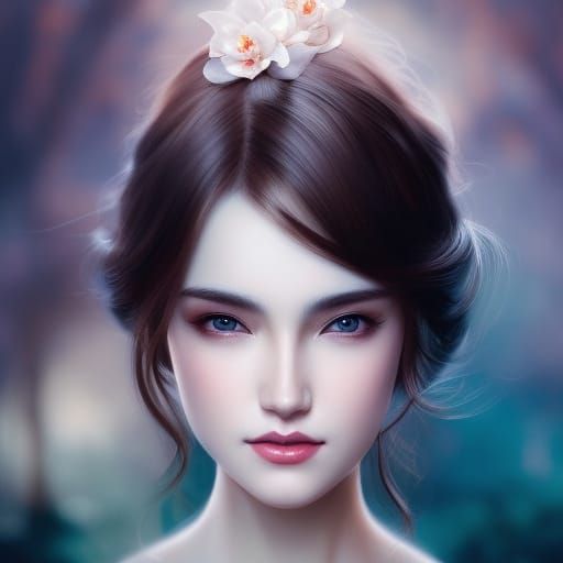 Fashionable Lady in White Feathered Hat