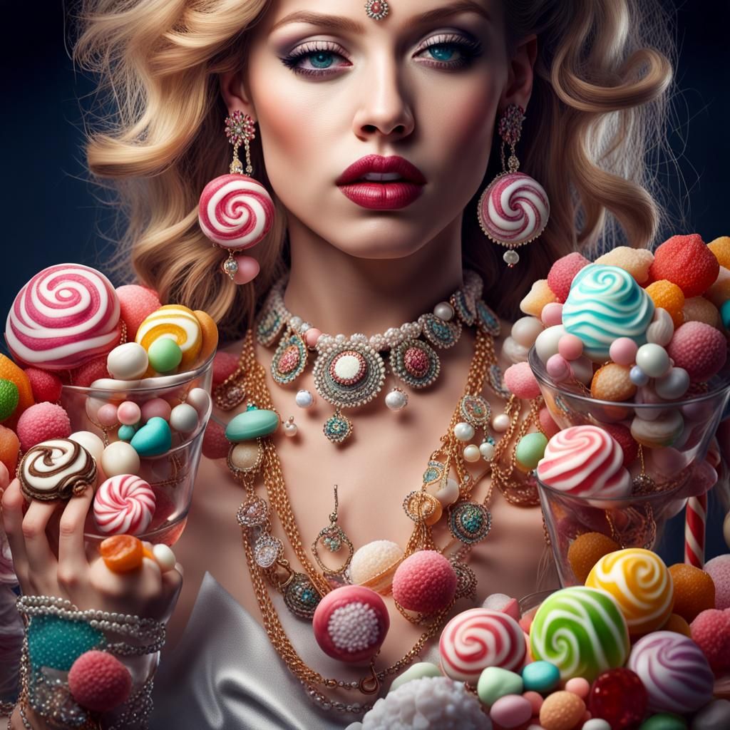 Hyperrealistic Jewellery Still Life with Sweets