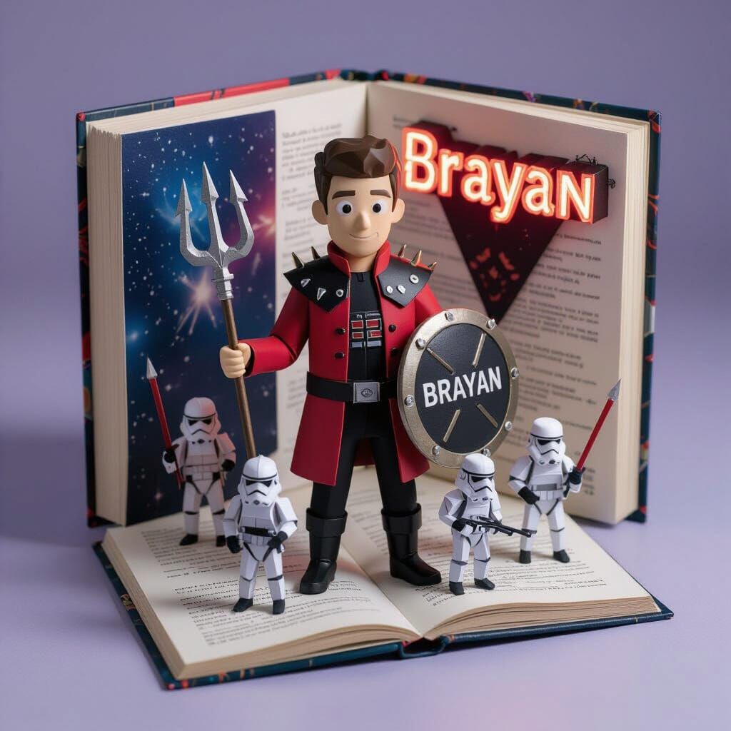 3D Character Brayan in Neon Red and Black Punk Jacket