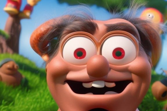 Cartoon Lumberjack Crab in Hair Forest: 3D Digital Art