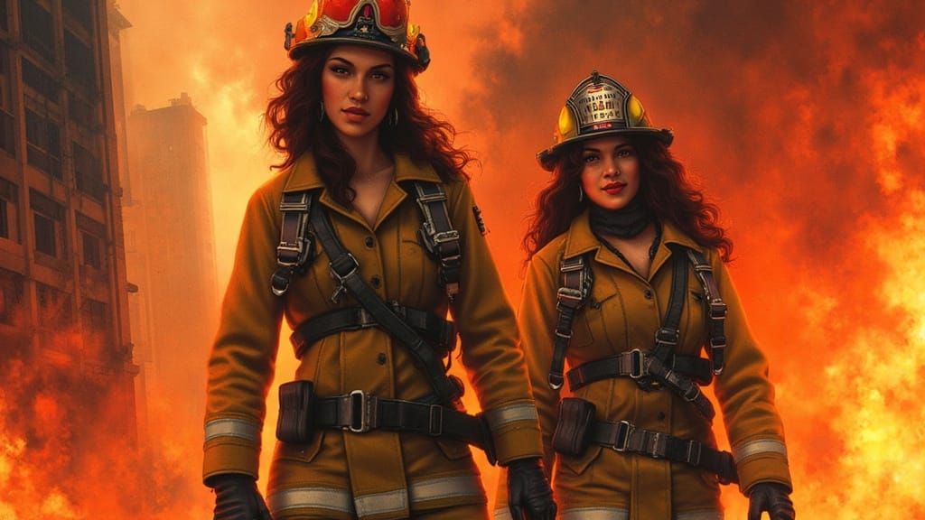 Two fearless female firefighters