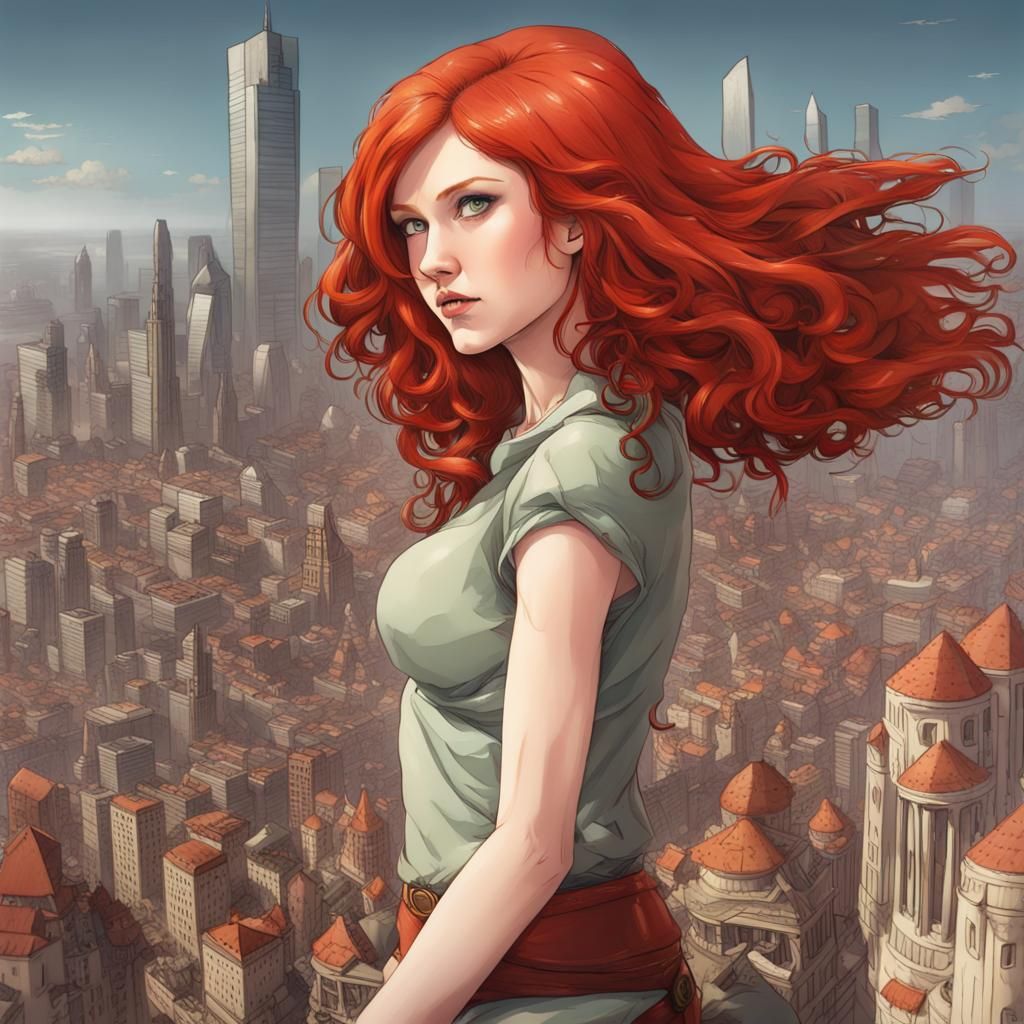 Continent-Sized Red-Headed Giantess