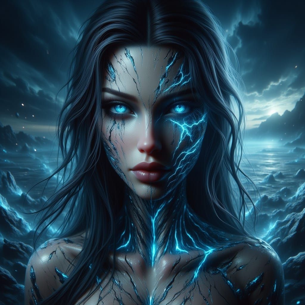 Mystical Siren Portrait in Hyper-Realistic Style