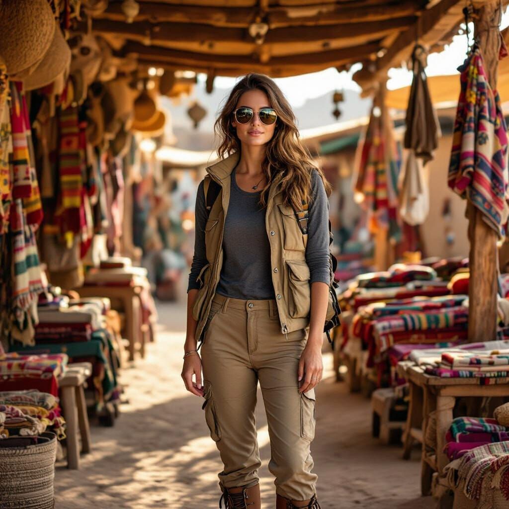 Desert Marketplace Portrait in Natural Light