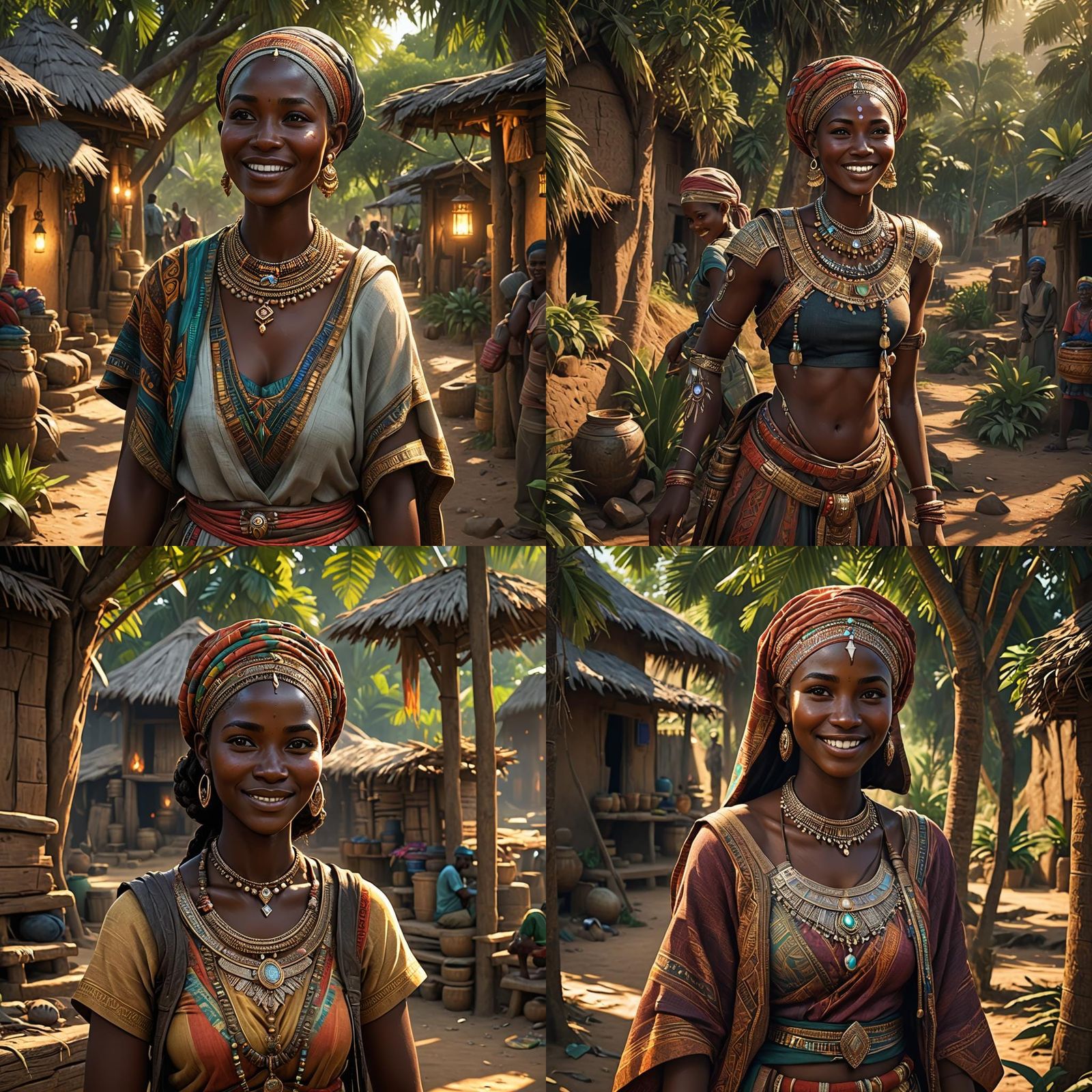 Cunning Villager: Hyperrealistic Portrait in Vibrant Colors