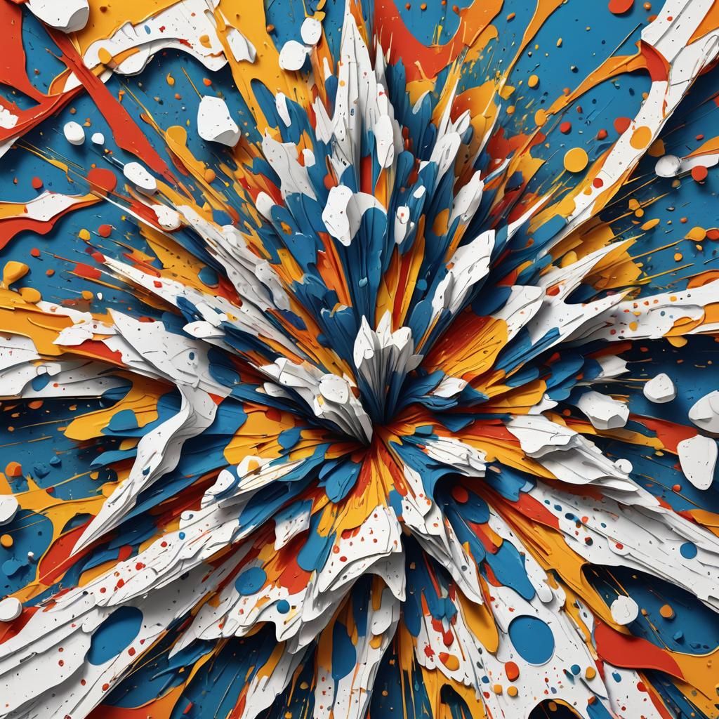 Volcanic Paper: Dynamic Pop Art in Triadic Colors