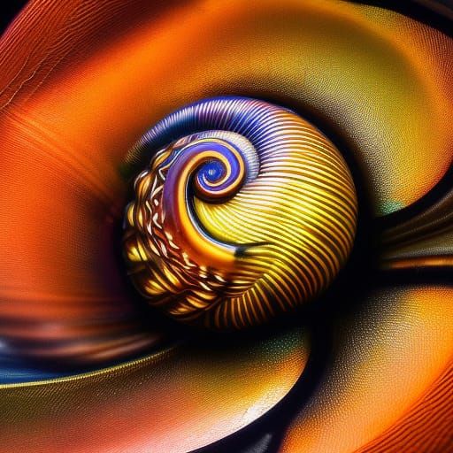 Glowing Gypsy Snail in Hyperrealistic Splatter Art